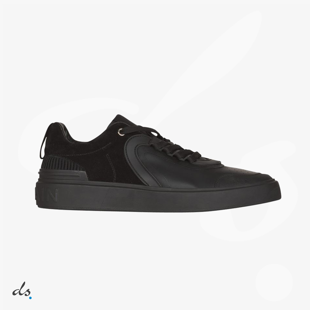 Balmain Black leather and suede B-Skate sneakers (1)