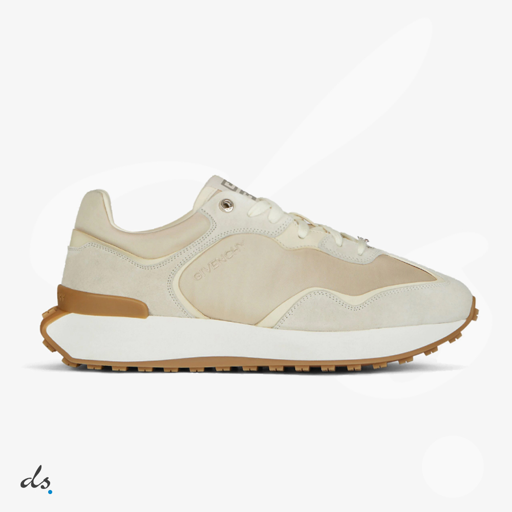 GIVENCHY GIV Runner sneakers in suede, leather and nylon Cream (1)