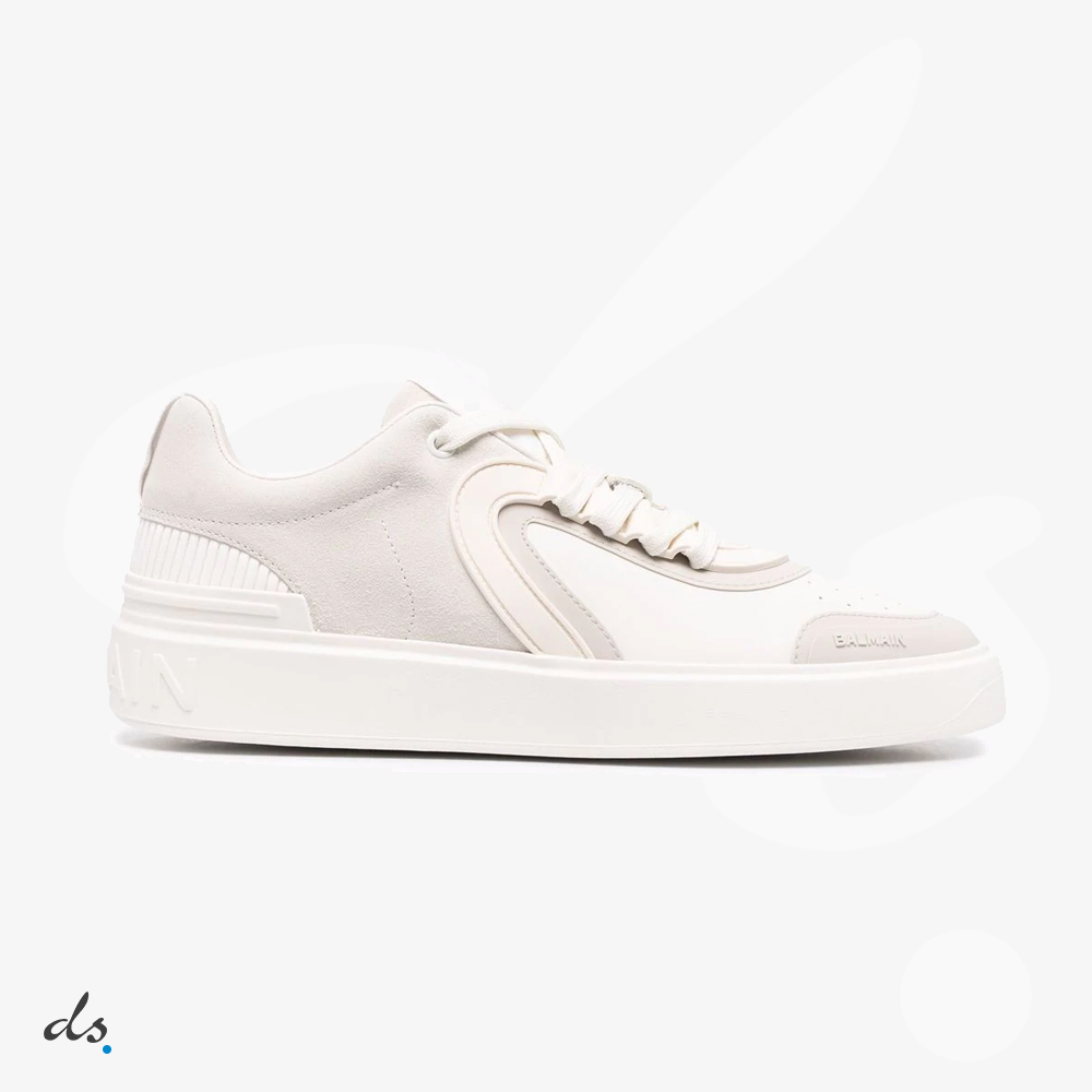 Balmain White leather and suede B-Skate sneakers (1)