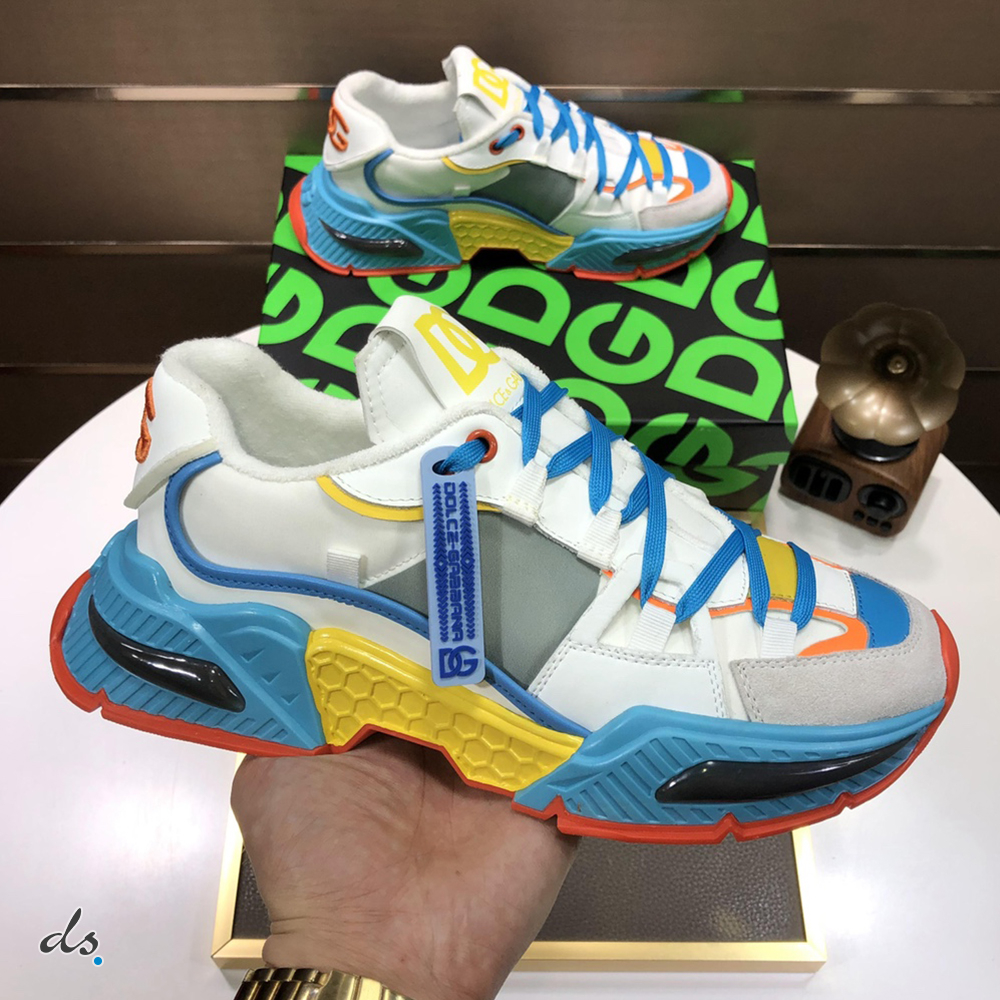Dolce & Gabbana D&G Mixed-material Airmaster sneakers Blue and Yellow (2)