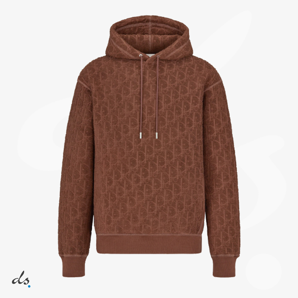 DIOR OBLIQUE HOODED SWEATSHIRT RELAXED FIT BROWN (1)