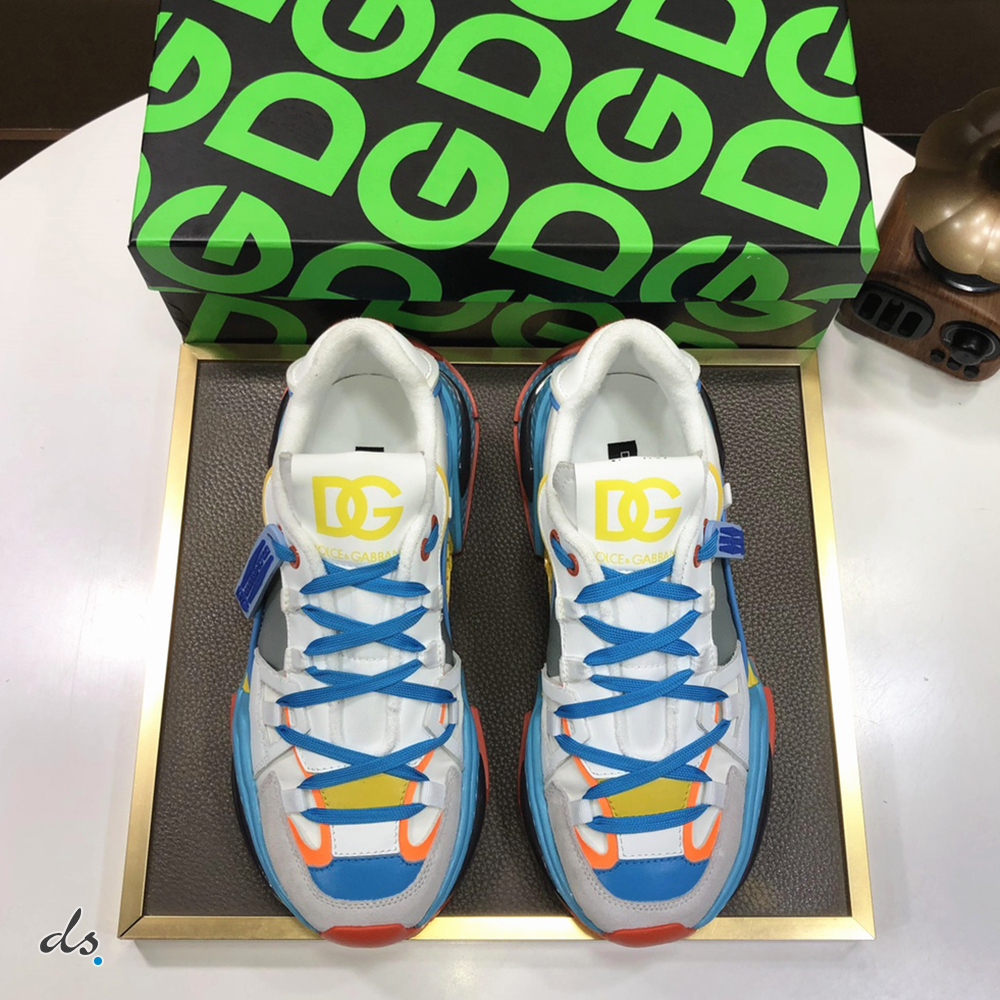 Dolce & Gabbana D&G Mixed-material Airmaster sneakers Blue and Yellow (3)