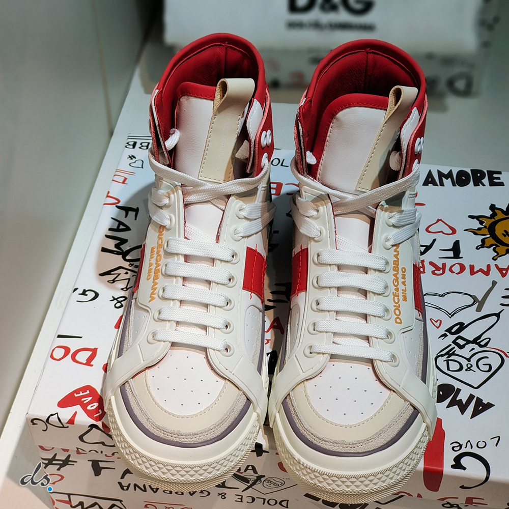 Dolce & Gabbana D&G Calfskin 2 Zero Custom high-top sneakers with contrasting detailsC (5)