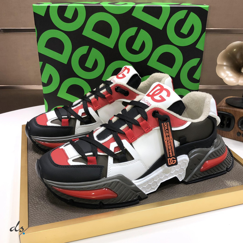 Dolce & Gabbana D&G Mixed-material Airmaster sneakers Black and Red (4)