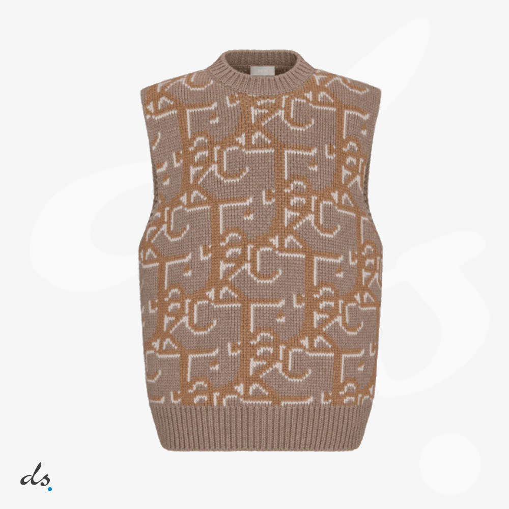 amizing offer DIOR OVERSIZED CACTUS JACK DIOR SLEEVELESS SWEATER BROWN