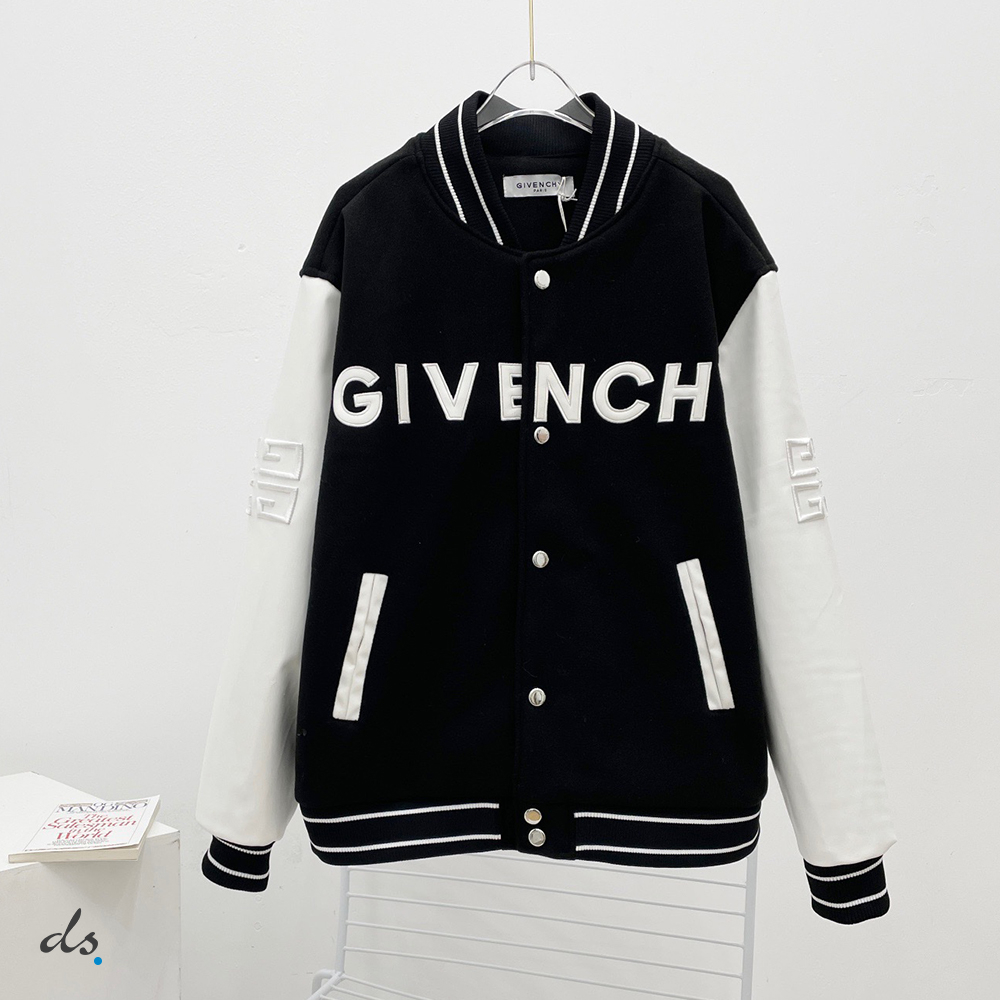 GIVENCHY bomber in wool and leather Black (2)