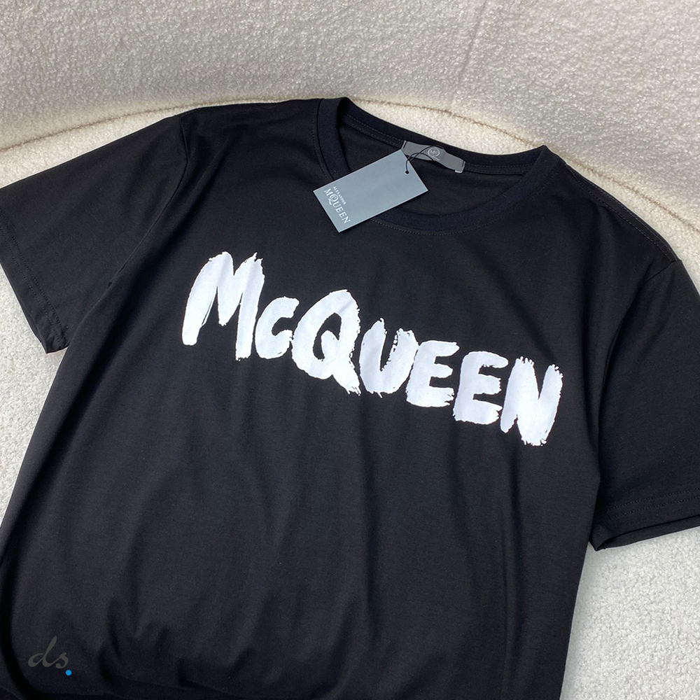 Alexander McQueen Men's Graffiti T-shirt in Black (4)
