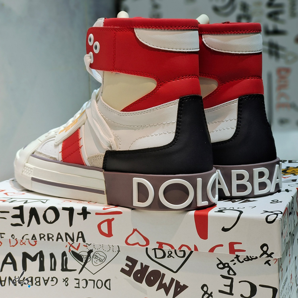 Dolce & Gabbana D&G Calfskin 2 Zero Custom high-top sneakers with contrasting detailsC (3)