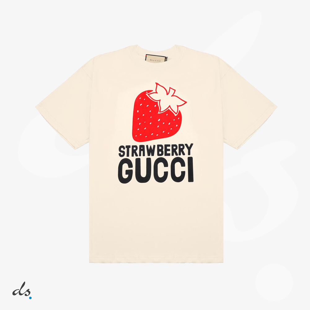 amizing offer Gucci Strawberry cotton T-shirt