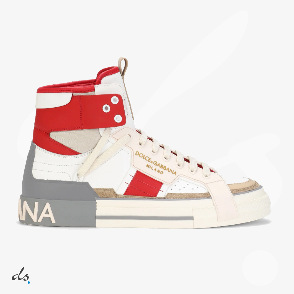 amizing offer Dolce & Gabbana D&G Calfskin 2 Zero Custom high-top sneakers with contrasting detailsC