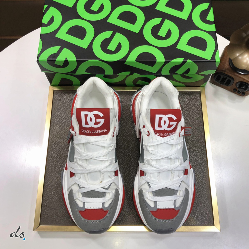 Dolce & Gabbana D&G Mixed-material Airmaster sneakers Red and Gray (3)
