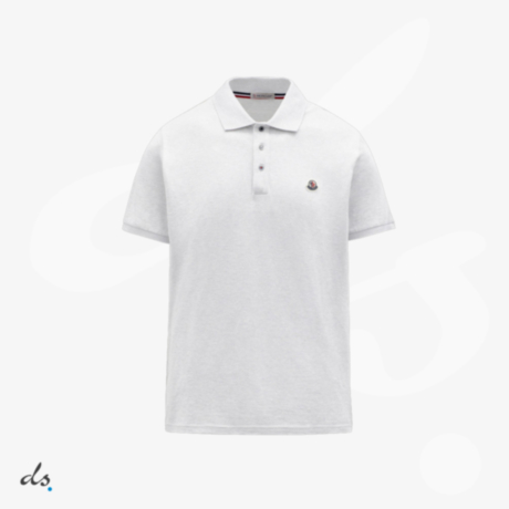 Moncler Short Sleeve Polo Shirt White