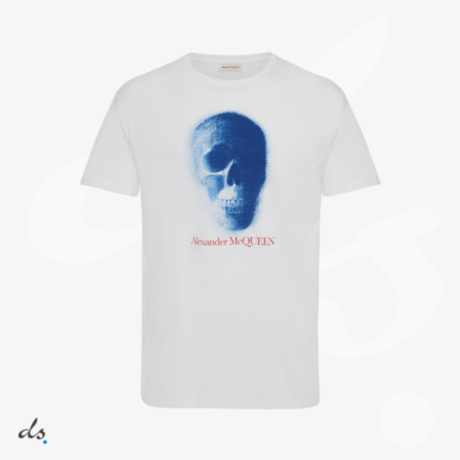 Alexander McQueen Mens Skull Motif T-shirt in White