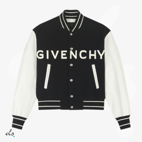 GIVENCHY bomber in wool and leather Black