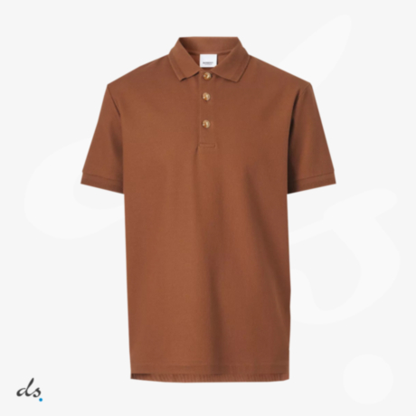 Burberry Cotton Pique Polo Shirt Chestnut Brown