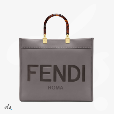 Fendi Sunshine Medium Grey leather shopper