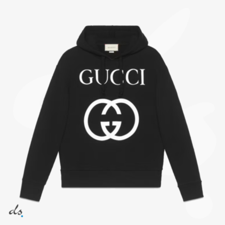 GUCCI Hooded sweatshirt with Interlocking G Black