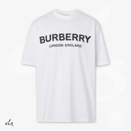 Burberry Logo Print Cotton T-shirt Whte
