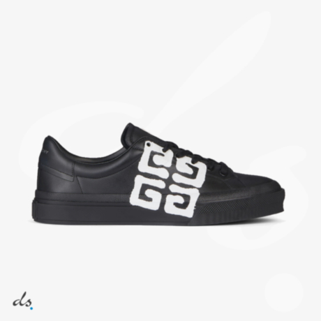 GIVENCHY Sneakers City sport in leather with tag effect 4G print Black