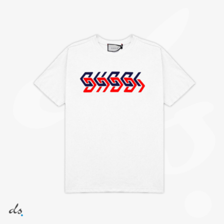 Gucci Cotton jersey T-shirt with Gucci mirror print white