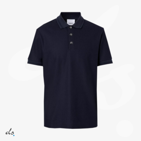 Burberry Cotton Pique Polo Shirt Navy