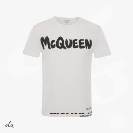 Alexander McQueen Mens Graffiti T-shirt in White