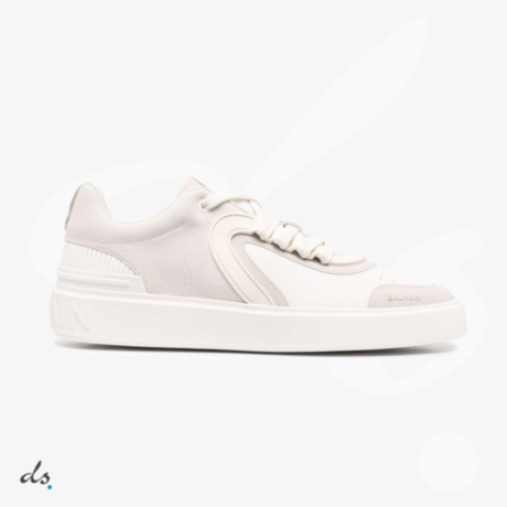 Balmain White leather and suede B-Skate sneakers