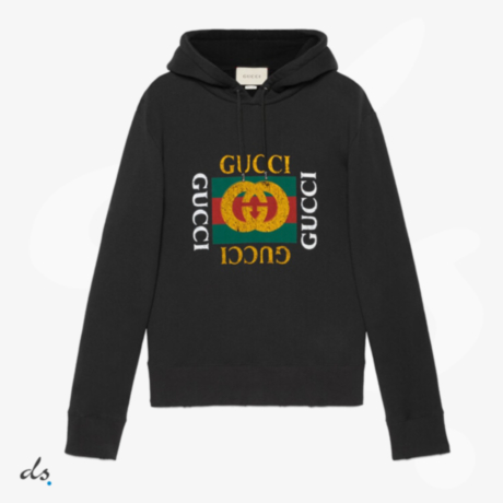 GUCCI Oversize sweatshirt with Gucci logo Black