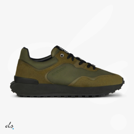 GIVENCHY GIV Runner sneakers in suede, leather and nylon Olive Green