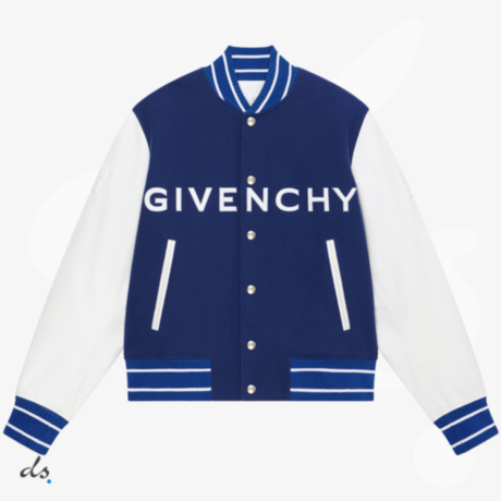 GIVENCHY bomber in wool and leather Blue