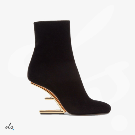 Fendi First Black velvet high-heeled boots