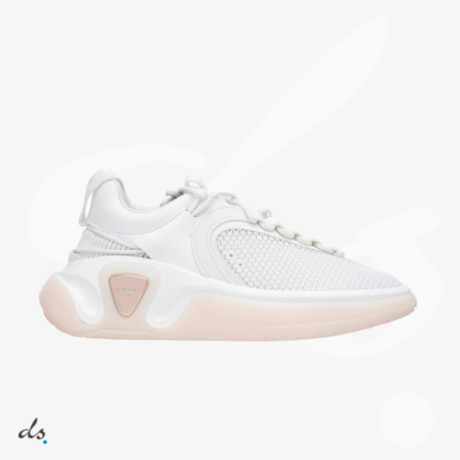 Balmain White gummy leather and mesh B-Runner sneakers