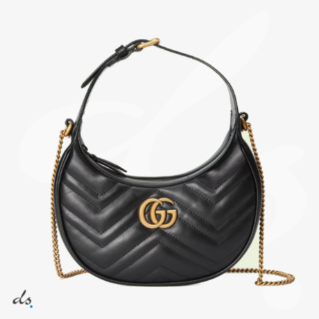 Gucci GG Marmont half-moon-shaped mini bag Black