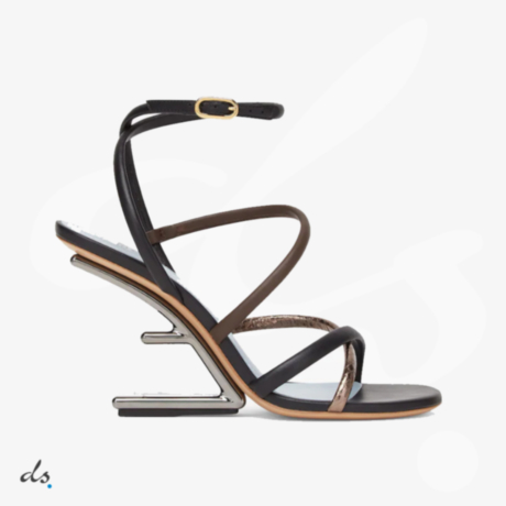 Fendi First Brown nappa leather high-heeled sandals