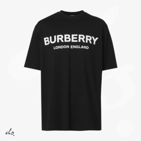 Burberry Logo Print Cotton T-shirt Black
