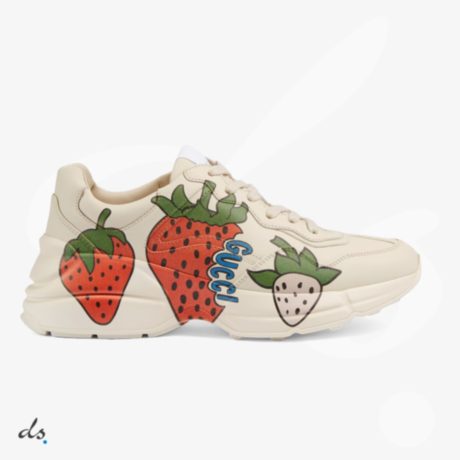 Gucci Womens Rhyton sneaker with Gucci Strawberry