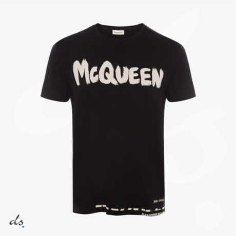 Alexander McQueen Mens Graffiti T-shirt in Black