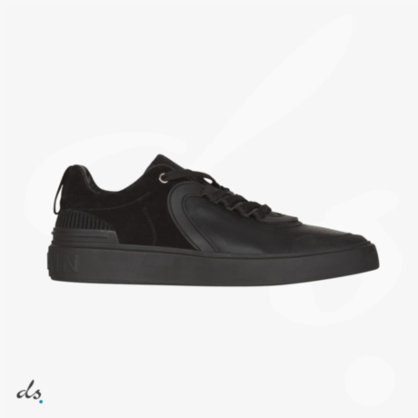 Balmain Black leather and suede B-Skate sneakers