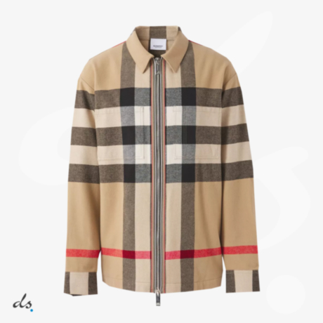 Burberry Exaggerated Check Wool Cotton Overshirt