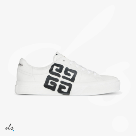 GIVENCHY Sneakers City sport in leather with tag effect 4G print White